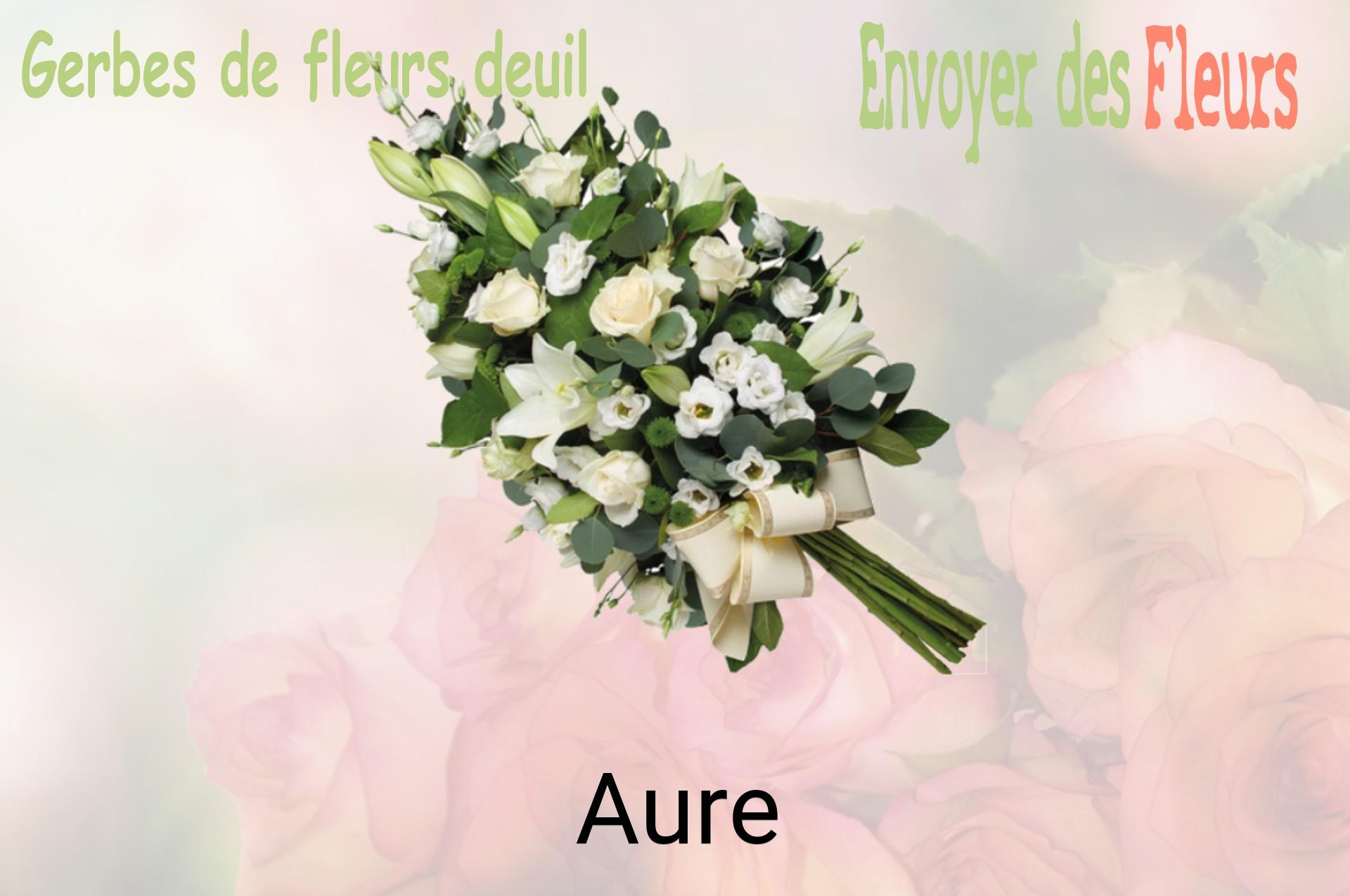 Gerbe de fleurs de deuil livrée à Aure